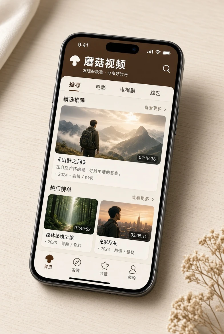 蘑菇视频应用服务主题图